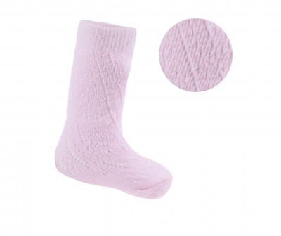 traditional girls knee high perelene socks in pink