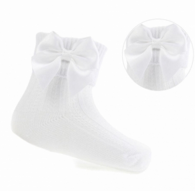 baby girls white bow ankle socks 