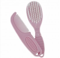 babies hairbrush set brush and comb in pink