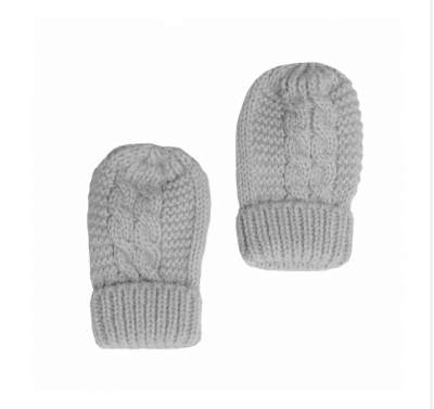 unisexxgrey knitted baby mittens