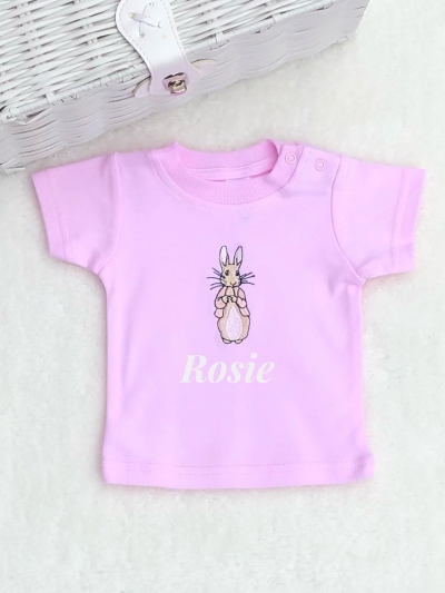 personalised babies baby peter rabbit tshirt