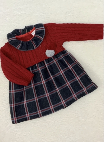 baby girls knitted bodice dress christmas 