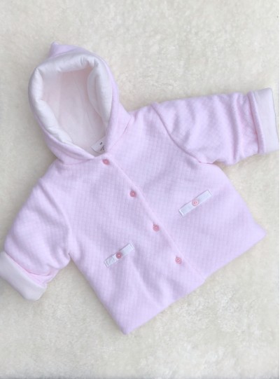 baby girls pink soft velour coat jacket