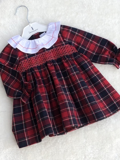 laivicar red navy baby girls smocked dress 