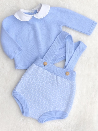 baby boys knitted dungerees romper knitted jumper