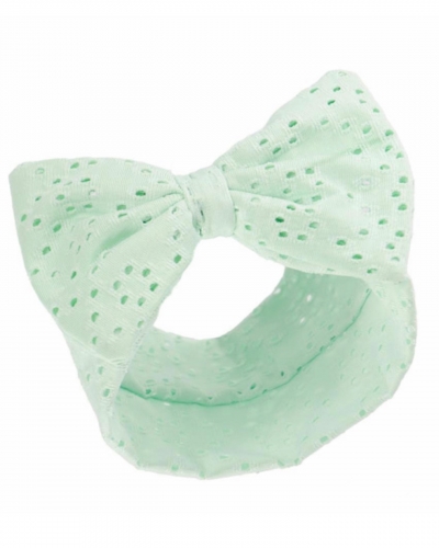 baby girls mint green wide headband bow