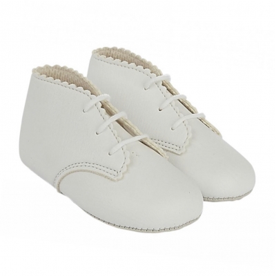 baypods early days white mat lace up ankle pram shoes