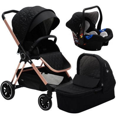 my babiie mb250 billie faiers black quilted rose travel system