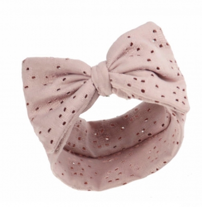baby girls dusky pink wide headband with bow
