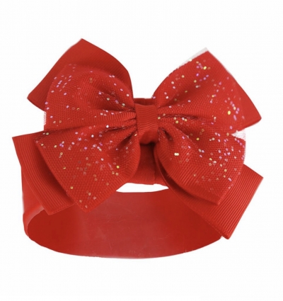 baby girls large red bow headband