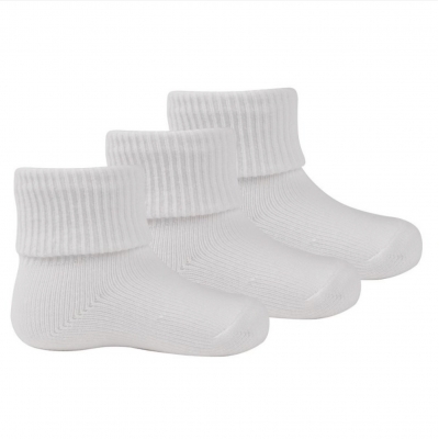 unisex 3 pack white turnover ankle socks
