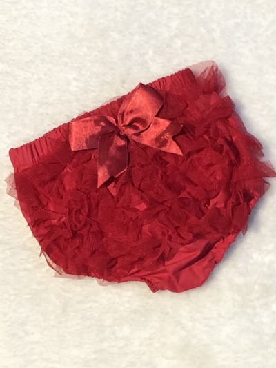 babies red frilly  lace pants knickers