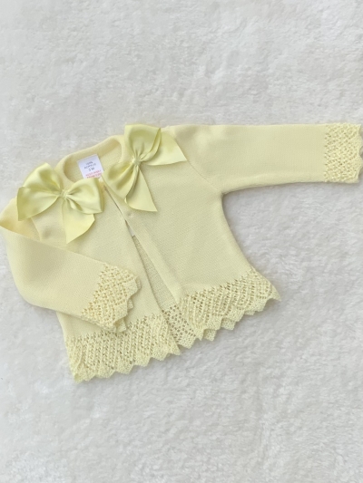 baby girls lemon knitted cardigan bows