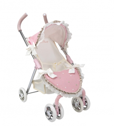 my first spanish dolls pushchair buggy pink bow