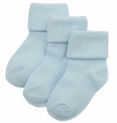 baby blue ankle socks 3 pack