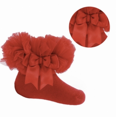 baby girls red tutu ankle socks red 