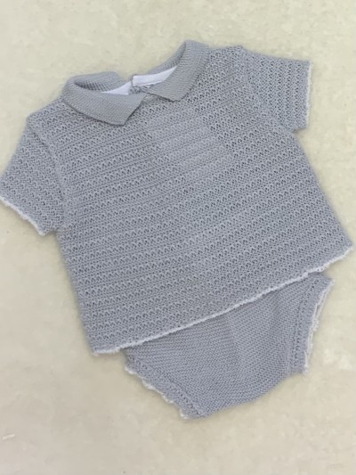 baby boys grey knitted jumper shorts