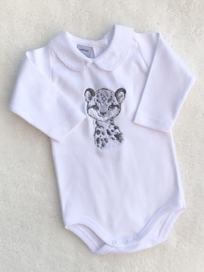 babies personalised safari animal cheetah baby vest romper 