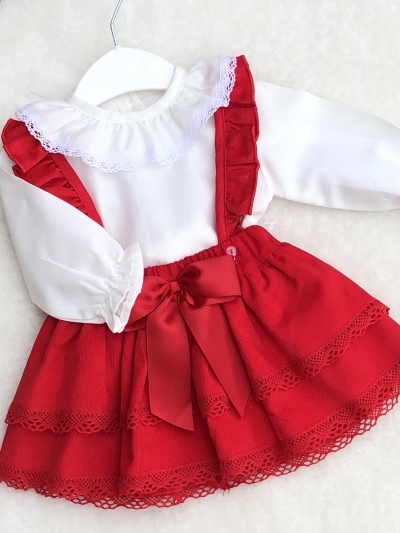 baby girls red christmas dress bow and blouse
