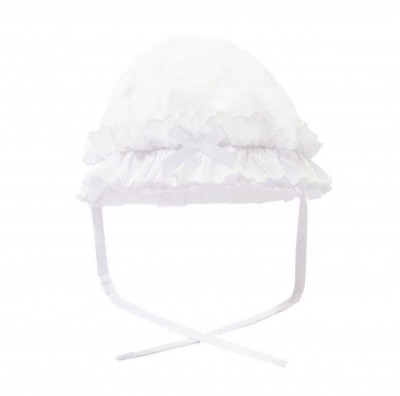 baby girls white cotton sun hat