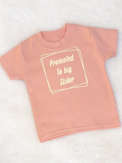 promoted to big sister brother t-shirt baby girls boys 