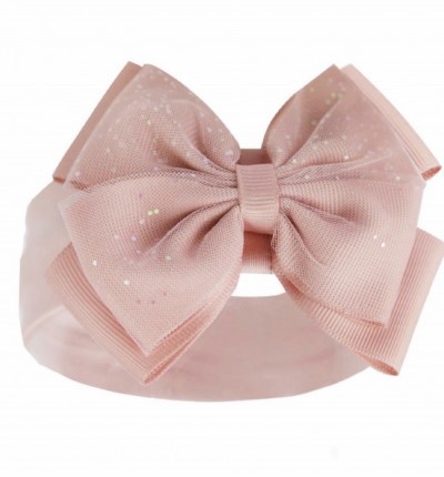 baby girls dusky pink sparkle bow headband