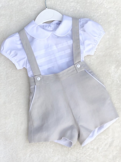 boys spanish style grey romper dungerees blouse