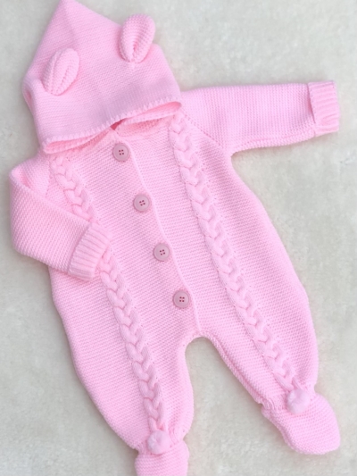 baby girls knitted all in one romper coat