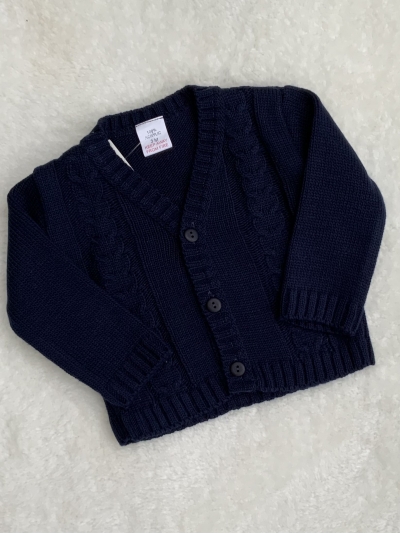 baby boys v-neck cable knitted cardigan 