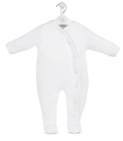 babies unisex cotton romper in white