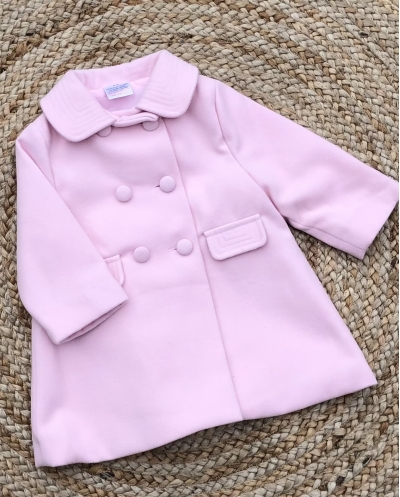 baby girls pink knee length duffle coat jacket