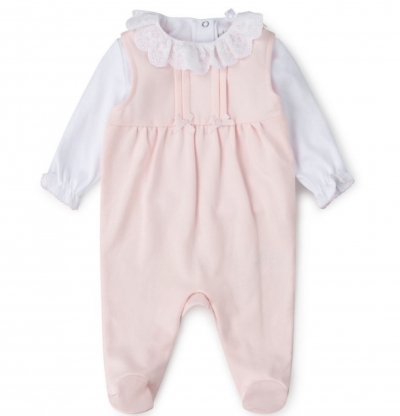 baby girls pink white romper dungerees 