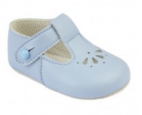 baypods soft soled baby boys pram shoes matt blue
