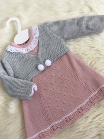 spanish style baby girls knitted long sleeved dress cardigan 