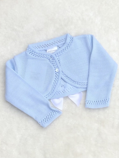 baby girls knitted cardigan bolero baby blue