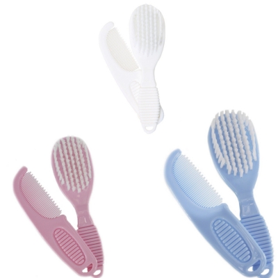 babies brush and comb set pink white blue