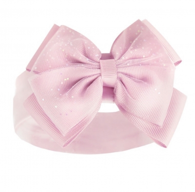 baby pink babies headband sparkle bow
