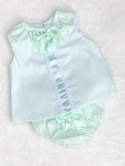 baby girls mint green aline dress pants  bows