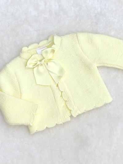 baby girls lemon knitted cardigan bow