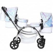 roma polly double twin dolls pram by amy childs -mermaid